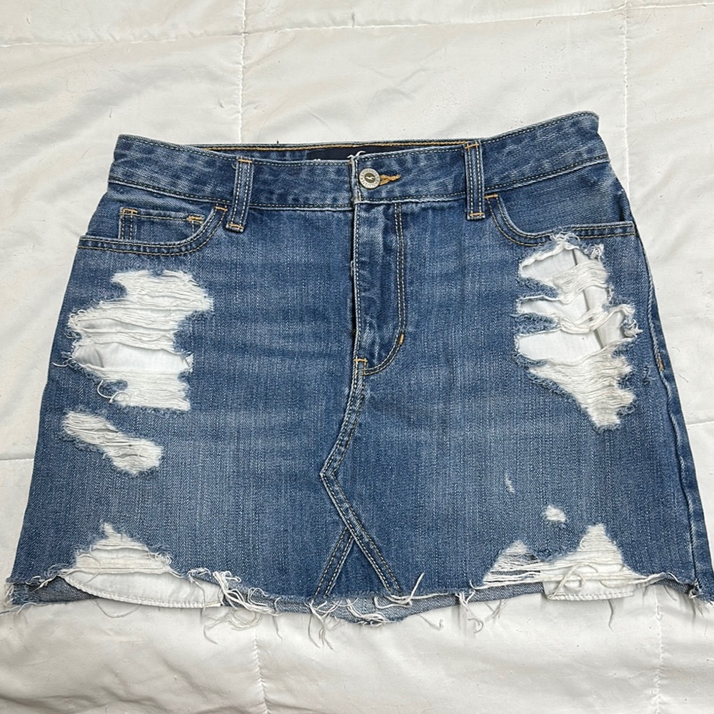 Hollister Blue Mini A-Line Skirt for Casual Style